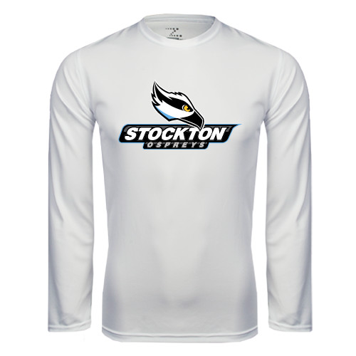  White Performance Long Sleeve Shirt - Official Logo