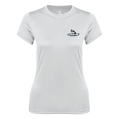  Womens White Performance Tee - Official Logo