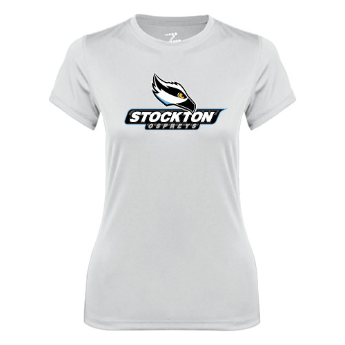  Womens White Performance Tee - Official Logo