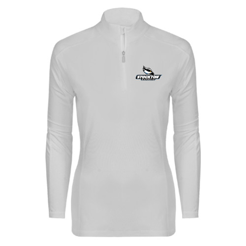  Syntrel Womens White Interlock 1/4 Zip - Official Logo