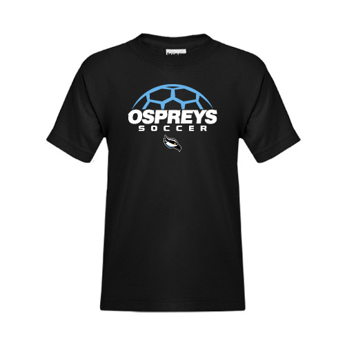  Youth Black T Shirt - Soccer Design