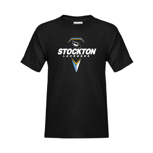  Youth Black T Shirt - Lacrosse Design