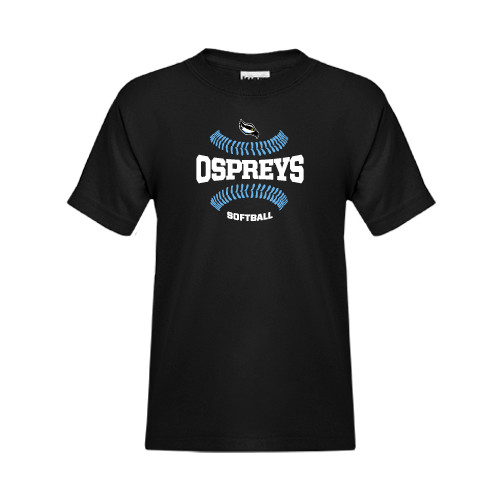  Youth Black T Shirt - Softball Design