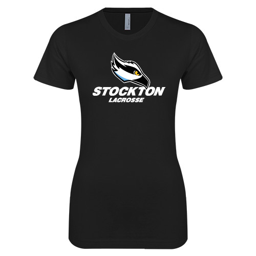  Next Level Womens Black Boyfriend Tee - Lacrosse