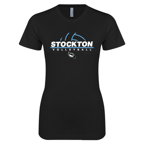  Next Level Womens Black Boyfriend Tee - Volleyball Design