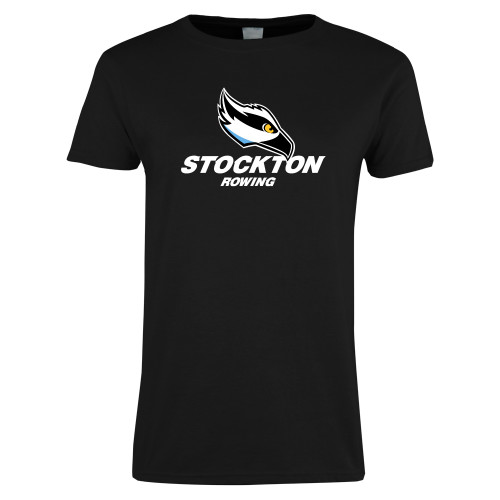  Womens Black Short Sleeve Tee - Rowing