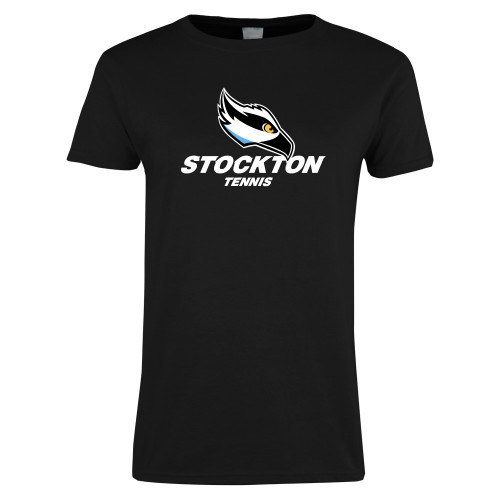  Womens Black Short Sleeve Tee - Tennis