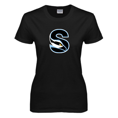  Womens Black Short Sleeve Tee - Secondary Logo