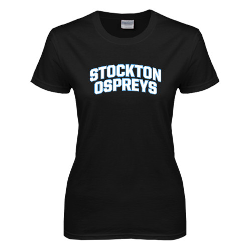  Womens Black Short Sleeve Tee - Arched Collegiate