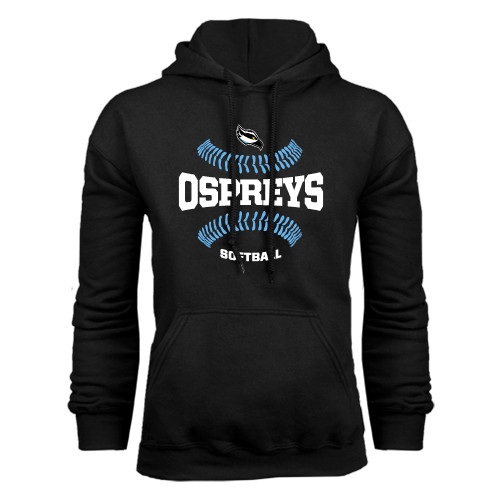  Black Fleece Hoodie - Softball Design