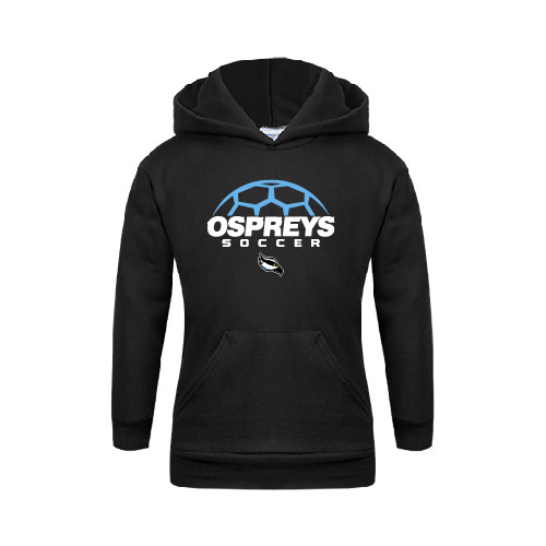  Youth Black Fleece Hoodie - Soccer Design