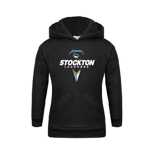  Youth Black Fleece Hoodie - Lacrosse Design