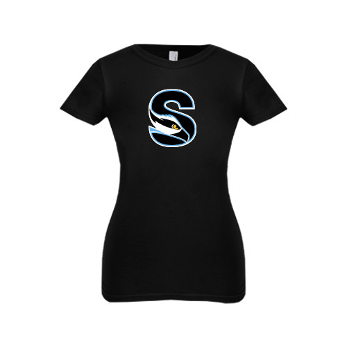 Next Level Girls Black Fashion Fit T Shirt - Secondary Logo