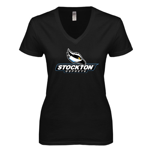 Next Level Womens Black Ideal V Tee - Official Logo