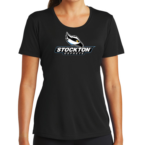  Womens Black Performance Tee - Official Logo