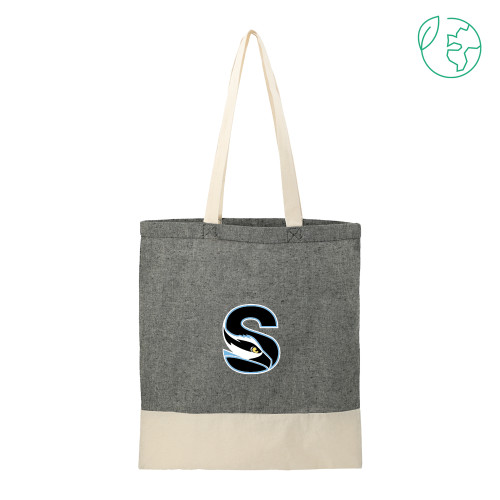  Split Recycled Black Cotton Twill Convention Tote - Secondary Logo