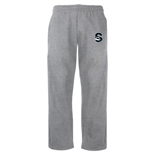  Grey Fleece Open Bottom Pant - Secondary Logo