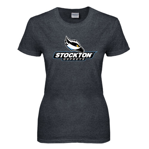  Womens Dark Heather Short Sleeve Tee - Official Logo Distressed