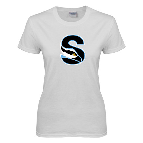  Womens White Short Sleeve Tee - Secondary Logo