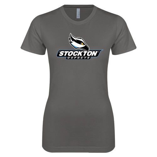  Next Level Womens Charcoal Boyfriend Tee - Official Logo