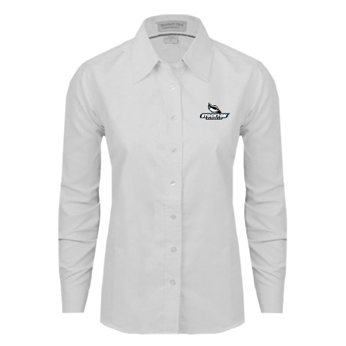  Womens White Oxford Shirt - Official Logo