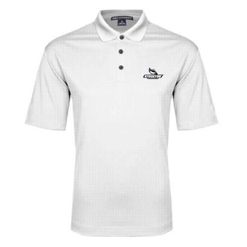  White Performance Fine Jacquard Polo - Official Logo