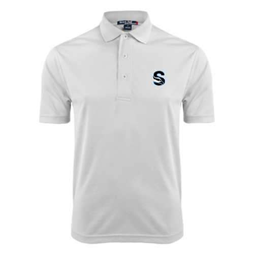  White Dry Mesh Polo - Secondary Logo