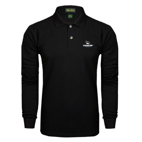  Black Long Sleeve Polo - Official Logo