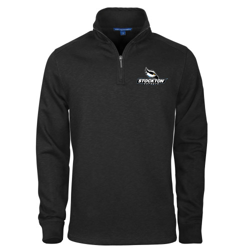 Black Slub Fleece 1/4 Zip Pullover - Official Logo