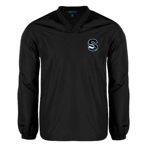  Black V Neck Raglan Windshirt - Secondary Logo