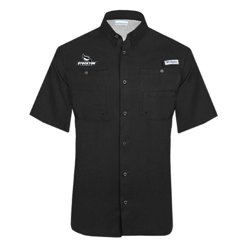  Columbia Black Tamiami Performance Short Sleeve Shirt - Official Logo