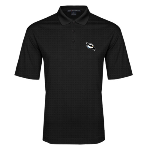  Black Performance Fine Jacquard Polo - Osprey Head
