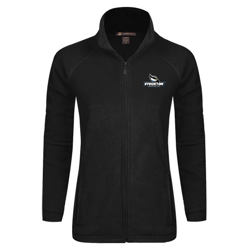  Womens Black Fleece Full Zip Jacket - Official Logo