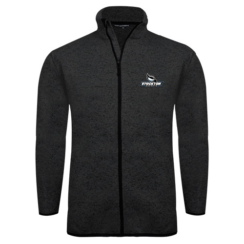  Black Heather  Sweater Fleece Jacket - Official Logo