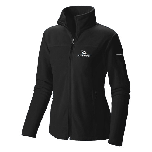  Columbia Womens Full Zip Black Fleece Jacket - Official Logo