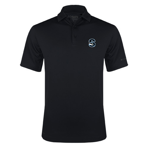  Columbia Black Omni Wick Drive Polo - Secondary Logo