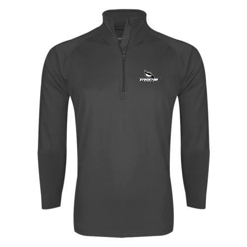  Sport Tek Charcoal Sport Wick Stretch 1/2 Zip Pullover - Official Logo