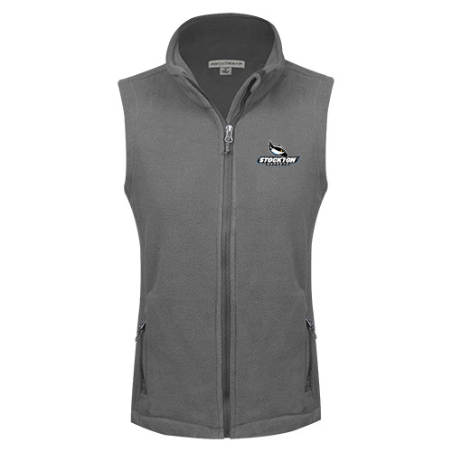 Womens Charcoal Fleece Full Zip Vest - Official Logo