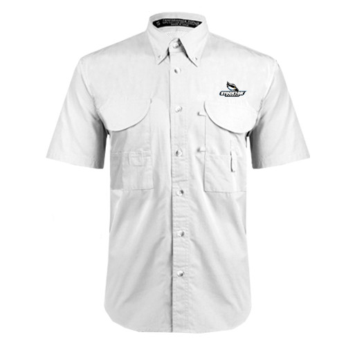  White Fishing Shirt Performance Short Sleeve - Official Logo