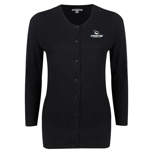  Womens Black Cardigan Sweater - Official Logo