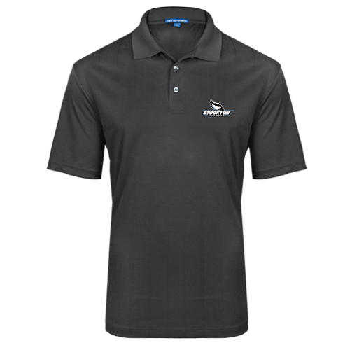  Charcoal Performance Fine Jacquard Polo - Official Logo