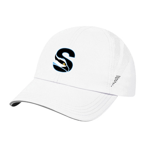  Womens White Performance Cap - Secondary Logo