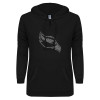 Thumbnail image for  ENZA Womens Black V Notch Raw Edge Fleece Hoodie