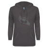 Thumbnail image for  ENZA Womens Dark Heather V Notch Raw Edge Fleece Hoodie