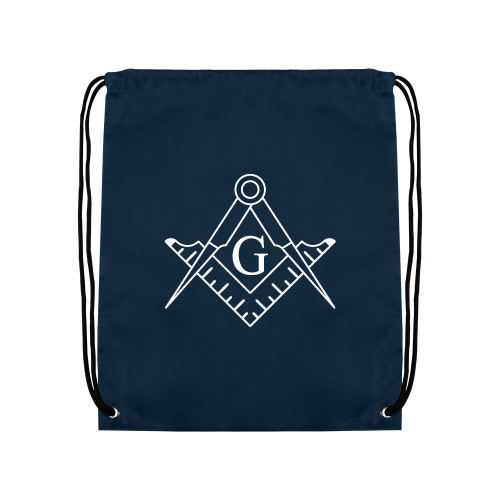  Navy Drawstring Backpack - Square and Compass with G
