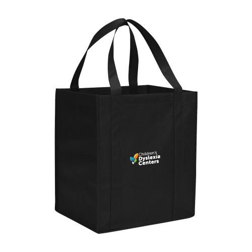  Non Woven Black Grocery Tote - CDC Primary Gradient