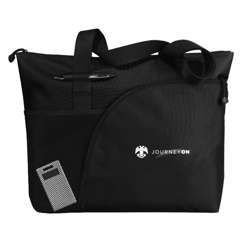  Excel Black Sport Utility Tote - 32 Eagle Freemasons - Journey On Wordmark