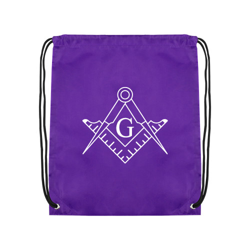  Purple Drawstring Backpack - Square and Compass with G