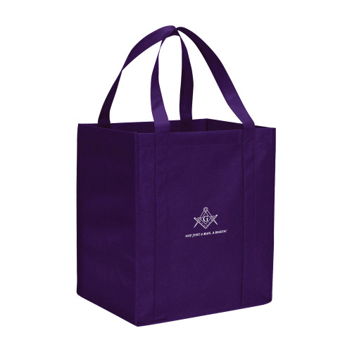  Non Woven Purple Grocery Tote - Not Just A Man A Mason