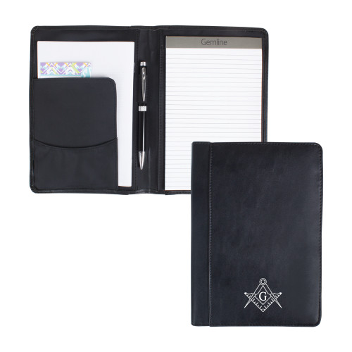  Wall Street Black Junior Writing Pad - Square and Compass with G